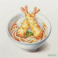 秋のご馳走天丼(小)うどんセット(温)
