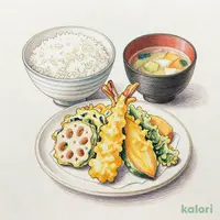 野菜天ぷら定食（小鉢のしょうゆ除く）