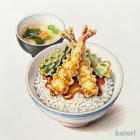 野菜天丼（みそ汁付き）