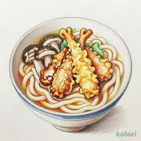 鶏と舞茸の天ぷらとうどん（冷）