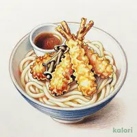 鶏と舞茸の天ぷらとうどん（温）