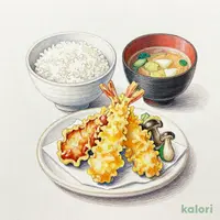 鶏と舞茸の天ぷら定食（小鉢のしょうゆ除く）