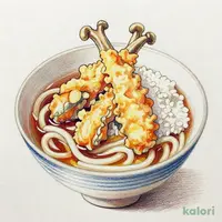 鶏と舞茸の天丼(1人前)うどんセット(温)