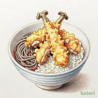 鶏と舞茸の天丼（1人前）藪そばセット（冷）