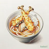 鶏と舞茸の天丼（小）うどんセット（冷）
