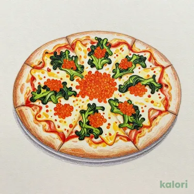 Spicy Cod Roe and Mustard Greens Cheese Pizza