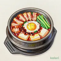 醤油麹仕立ての厚切り豚肉スンドゥブ
