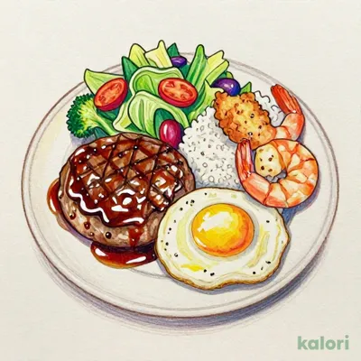 "ハンバーグ屋さんの"ロコモコプレート