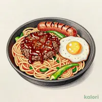 "洋食屋さんの"鉄板ナポリタン＆ハンバーグ