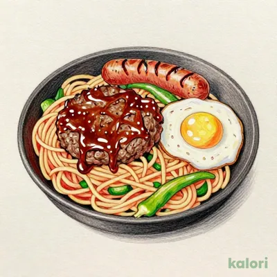 "洋食屋さんの"鉄板ナポリタン＆ハンバーグ