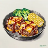 100% Beef Dangan Hamburg Steak with Cheddar Cheese