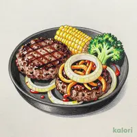 "牛肉100％!!" 弾丸ハンバーグ＆オニオン尽くしハンバーグ
