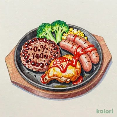 100% Beef Dangan Hamburg Steak & Grill Combo