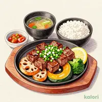 ねぎ塩赤身カットステーキ御膳