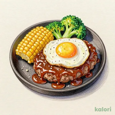 Original Hamburg Steak with Fried Egg (Rich Demiglace or Teriyaki)