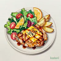グリルチキンのサラダプレート ~チーズたまり醤油ドレッシング~