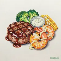 ハンバーグ&ジャンボ海老フライ