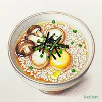 ホタテときのこの玉子雑炊