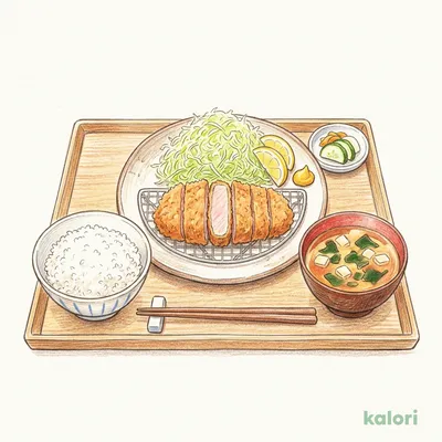 Thick Cut! Stick Fried Pork Cutlet Set (1 piece)