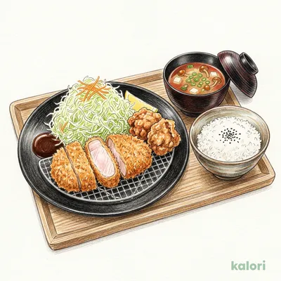 とんから定食Ｂ（ヒレかつ2枚・から揚げ2個）