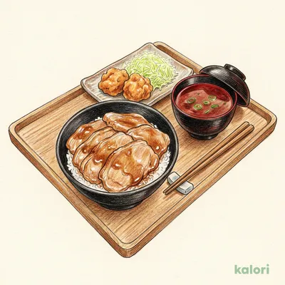 新潟タレかつ丼（5枚）＆から揚げ・味噌汁セット