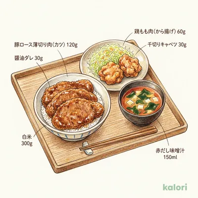 新潟タレかつ丼（3枚）＆から揚げ・味噌汁セット