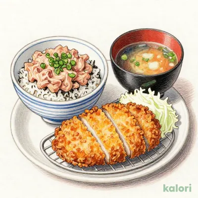 ねぎとろ丼とヒレかつ膳