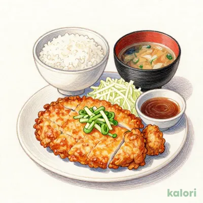 信州名物　よくばり山賊焼き定食（大判から揚げ１枚＆ももから揚げ２コ）