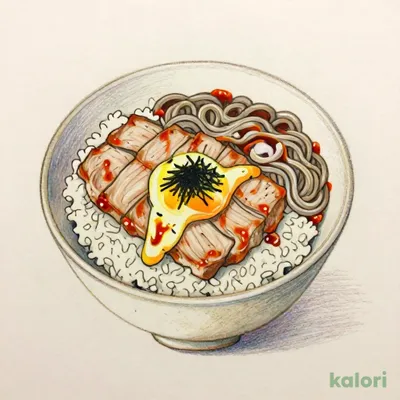 ★Double Soba★ Pork Fillet Cutlet Rice Bowl (2 Pieces) & Cold Soba Set