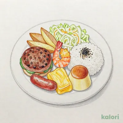 おこさまハンバーグ・えびフライプレート