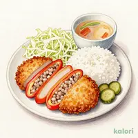 ロース＆野菜肉詰め定食