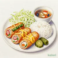 彩り巻きかつ定食
