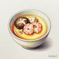 Chawanmushi (Steamed Egg Custard) with Shrimp and 4 Ingredients