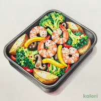 えびと彩り野菜のアヒージョ