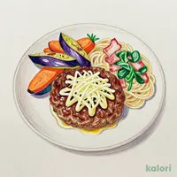 Grated Daikon Hamburger Steak with Soy Sauce Pasta