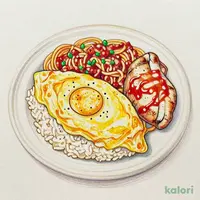Omurice with Bolognese and Grilled Chicken