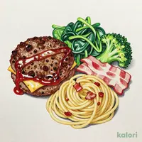 Double Hamburg Steak & Carbonara