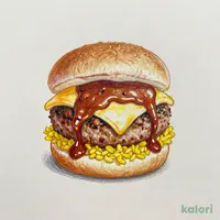 チーズカレーとハンバーグ