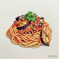 Large Serving Eggplant Meat Sauce Pasta