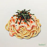 Large Portion Fresh Pasta with Creamy Spicy Cod Roe Sauce