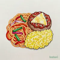 濃厚ナポリタン&ボロネーゼドリアとハンバーグ