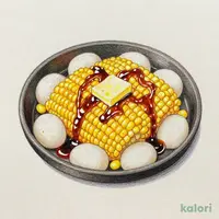 鉄板！コーンとお餅のバター醤油焼き
