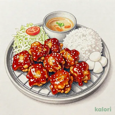ヤンニョムチキンからあげ定食（10個）