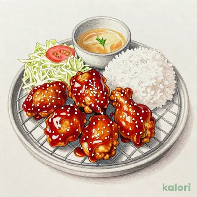 ヤンニョムチキンからあげ定食（6個）