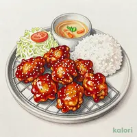 ヤンニョムチキンからあげ定食（7個）