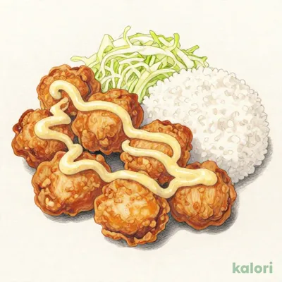 玉子たっぷりタルタルソースからあげ定食（7個）