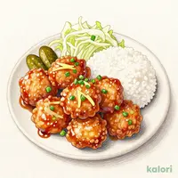 自家製油淋鶏からあげ定食（7個）