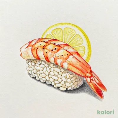 赤えび塩炙り一貫