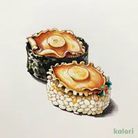 活あわびの握り