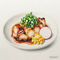 地鶏たたき葱まみれ 日向夏ポン酢